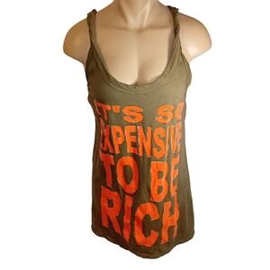 Y2K Designer MARADA It's Expensive To Be Rich Mcbling Paris Hilton Style Tank M